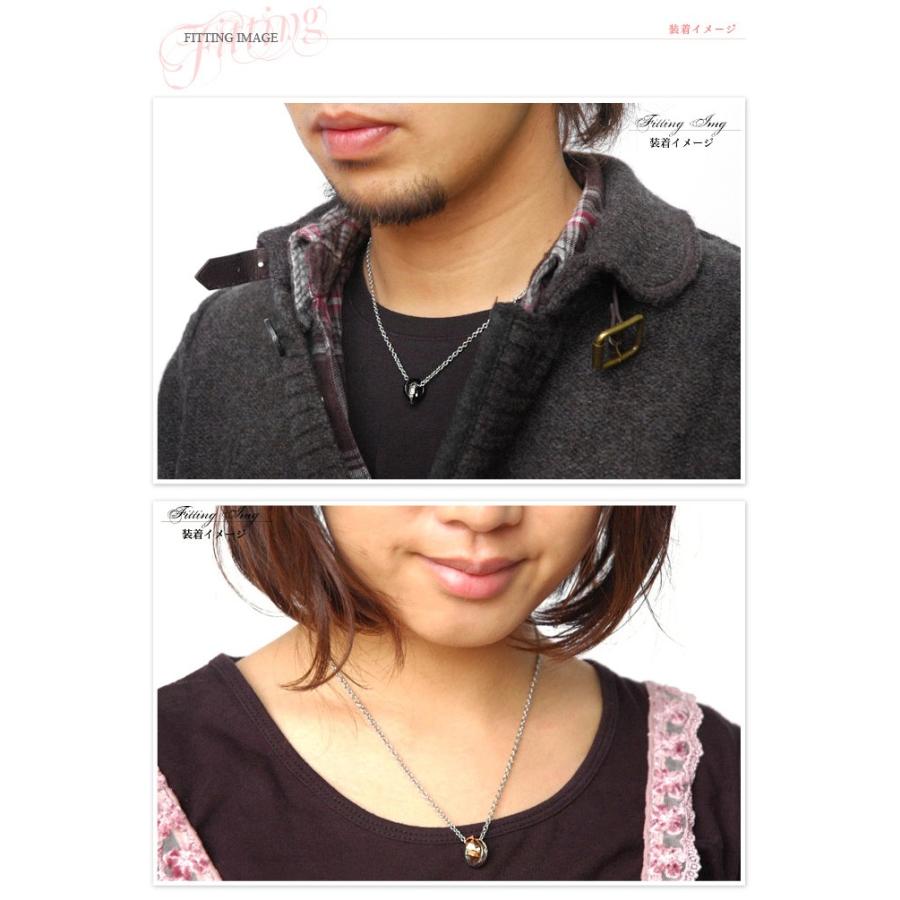 ペアネックレス ステンレスネックレス 2連リング spe0195-pair チェーン付きペアセットの画像