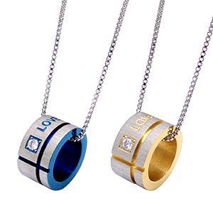 ステンレスアクセサリー ネックレス メンズ・レディース ペアネックレス[単品] リング ジルコニア spe0203 ペンダントトップのみ |  | 02