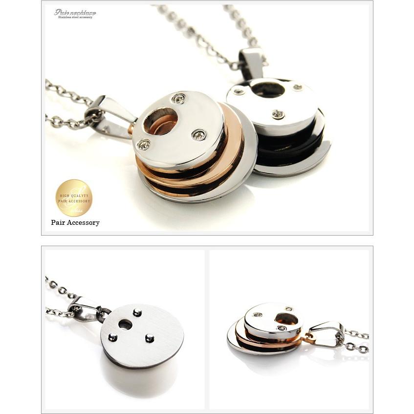 ペアネックレス ステンレスペアネックレス プレート spe0223-pair チェーン付きペアセットの画像
