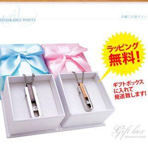 ペアネックレス ステンレス CZ ピンク・ブラック spe0265-pair チェーン付きペアセット[ギフトBOX付き]の画像