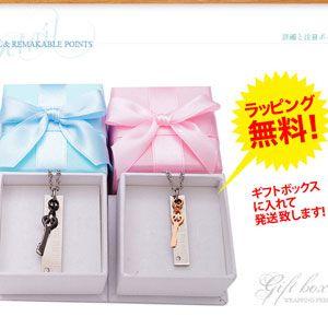 ペアネックレス ステンレス 鍵 プレート ブラック ピンク spe0285-pair