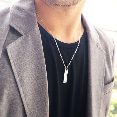 ステンレスネックレス メンズ ダイヤモンドネックレス ペンダント プレート カラー spe0335 ステンレスチェーン付き |  | 05