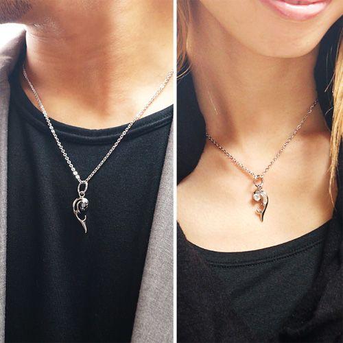 ペアネックレス ハート ステンレスネックレス ペアペンダント