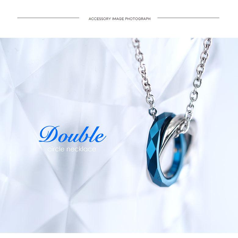 2連リングネックレス spe0361 ステンレスアクセサリー ネックレス ステンレス 男女兼用 2連リング 45ｃｍ＋5ｃｍのチェーン付 |  | 08