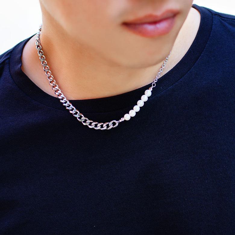 真珠 シンプルネックレス シルバー ☆シルバーパール（淡水真珠）の一連ネックレス ～銀花 | iichi 日々の