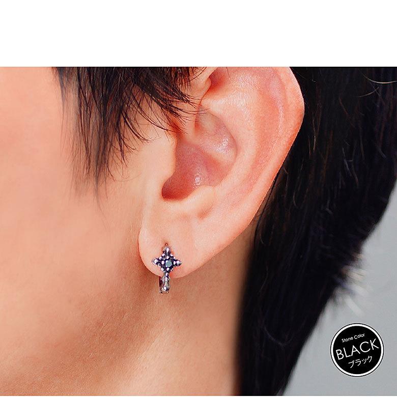 クロス フープ ピアス spi0093 ステンレスアクセサリー 片耳用ピアス