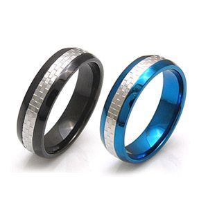 ステンレスアクセサリー リング・指輪 ブルー・青 ブラック・黒