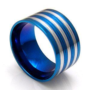 ステンレスアクセサリー リング・指輪 ブルー・青 ブラック・黒 sr0094 |  | 04