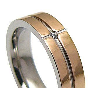 ステンレスアクセサリー リング・指輪 ペアリング ペアアクセ ピンク・ブラック クロス ジルコニア sr0099 |  | 03