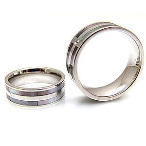 ステンレスアクセサリー リング・指輪 メンズ・レディース ペアアクセサリー[単品] ブラックシェル・ピンクシェル sr0113 |  | 03