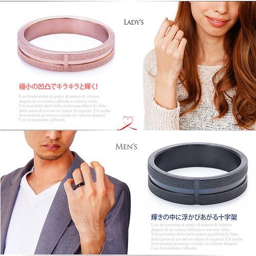 ペアリング ステンレス 十字架 クロス ブラック ピンク シンプル