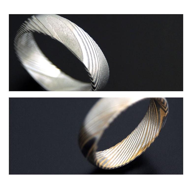 ダマスカス鋼リング sr0154 ステンレスアクセサリー リング ステンレス 男女兼用 木目 |  | 08