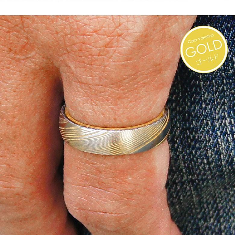 ダマスカス鋼×木 sr0155 ステンレスアクセサリー リング ステンレス 男女兼用 木目 |  | 14