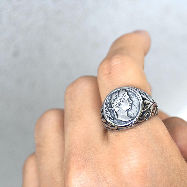 リング 指輪 ステンレス メンズ カエサル 月桂樹 アクセサリー sr0166 古代コイン ステンレスリング |  | 03