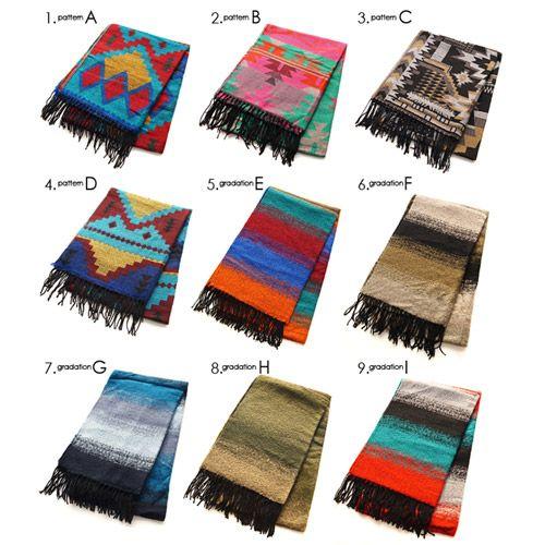 ストール マフラー レディース 大判ストール 厚手 オルテガ柄 ネイティブ柄 グラデーション za0091 9カラー |  | 01