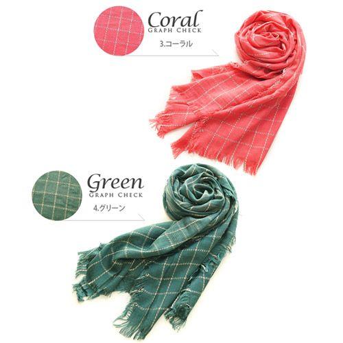 ストール マフラー レディース メンズ 大判ストール 薄手 グラフチェック za0098 10カラー |  | 02