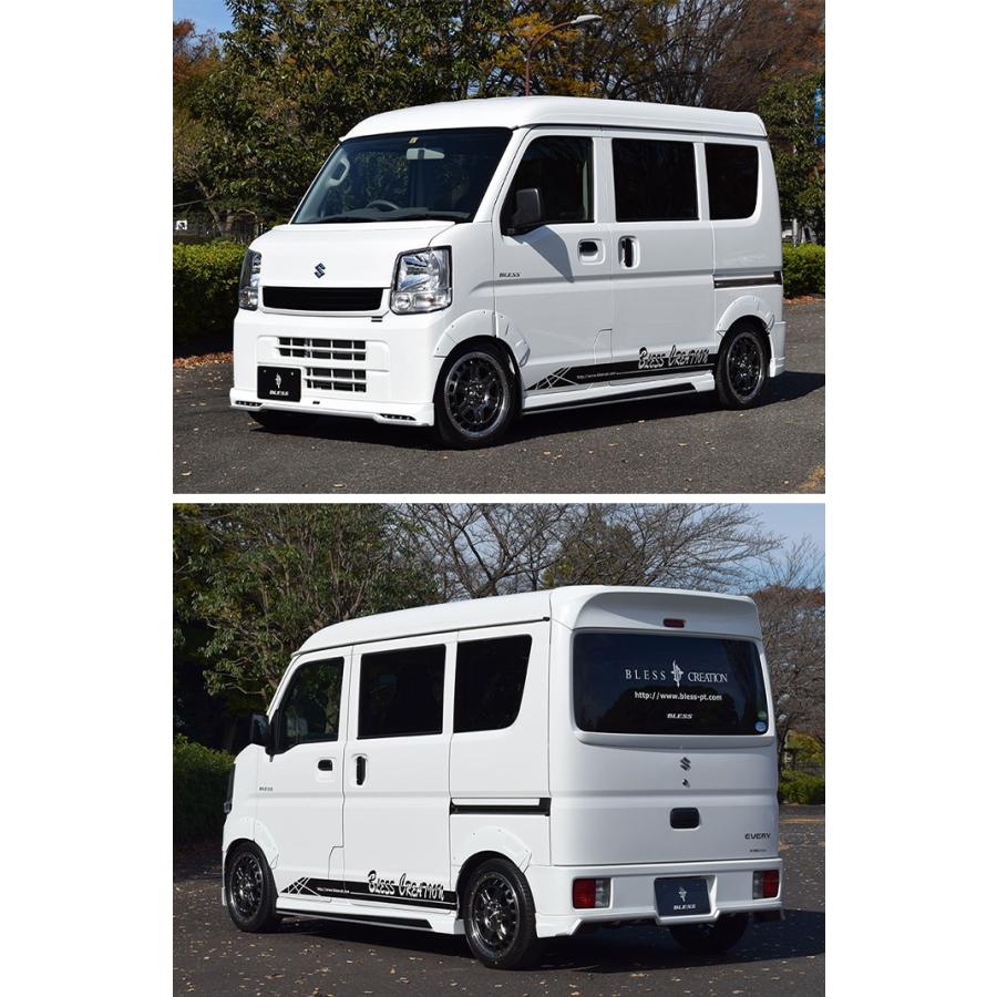 エブリィ１７用•自作フロントスポイラー•ＤＡ１７•ＬＥＤ付き エブリイワゴン DA17W フロントリップスポイラー 塗装取付込