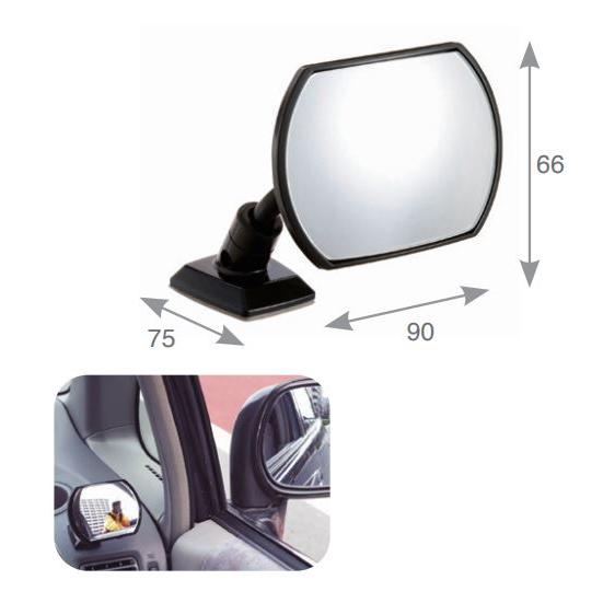 サブミラー 曲面鏡 120mmR 死角カバー 安心の車線変更 超広角 明るい鏡 ワイドな視界 補助ミラー バックミラー ミニミラー ナポレックス BW-41｜2tireshop4u｜03