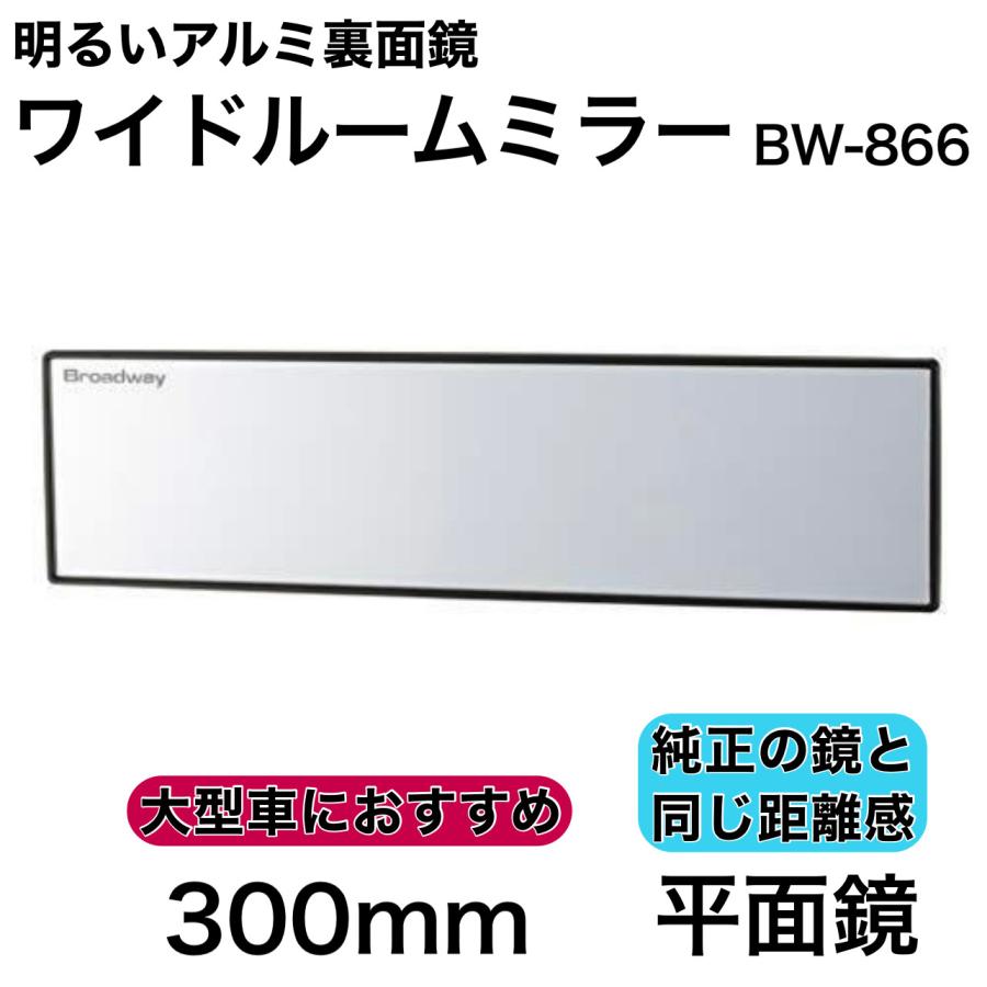 NAPOLEX（ナポレックス） ワイドルームミラーA 300F 平面鏡 アルミ