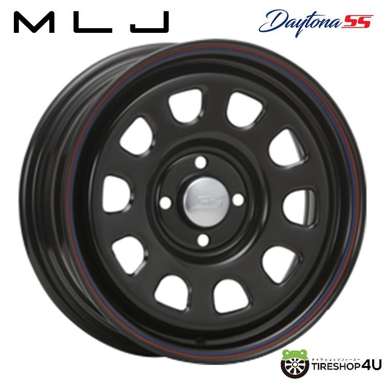 DAYTONA SS 15x6.0J 4/100 +30 BLACK (red/blue line) ブラック 新品