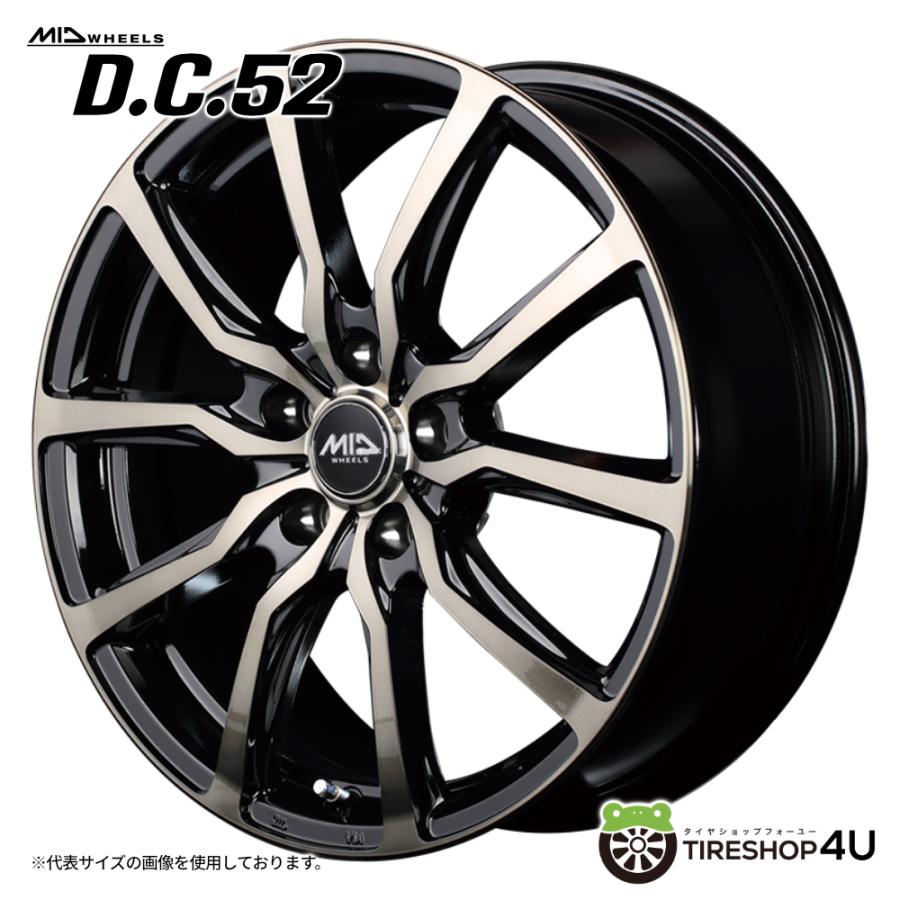 マルカサービス 4本購入で送料無料 MID WHEELS D.C.52 17x7.0J 5/100 +