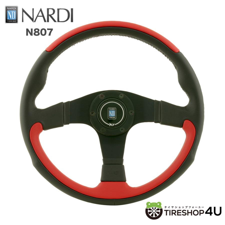 NARDI ステアリングホイール 黒/赤 正規品 NARDI LEADER ブラック/レッドレザー&ブラックスポーク