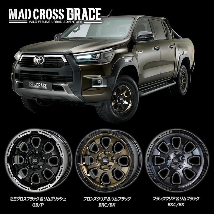 タイヤホイール4本セット MAD CROSS GRACE 14x4.5J 4/100 +45 GB/P MUDSTAR RADIAL A/T 155/65R14 マッドスター ラジアル AT ホワイトレター タント N-BOX｜2tireshop4u｜02