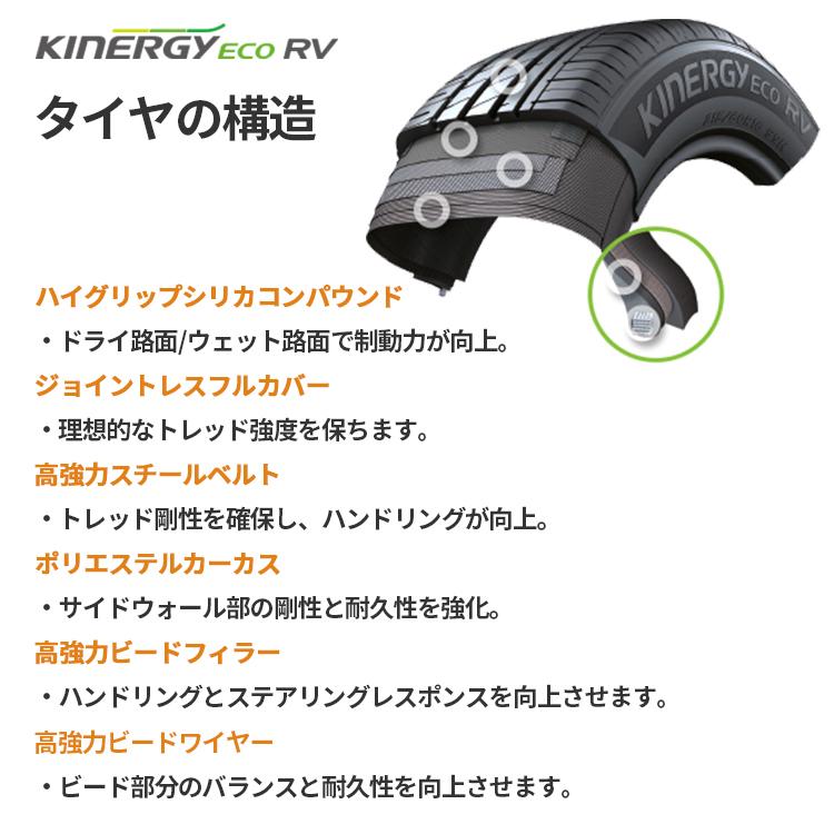 195/60R16 HANKOOK ハンコック Kinergy Eco RV K425v 195/60-16 89H サマータイヤ 新品1本価格｜2tireshop4u｜02