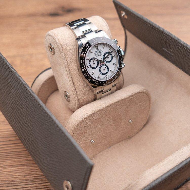 IFL Watches ウォッチロール 2本用 Saffiano Grey グレー 本革 高級 型