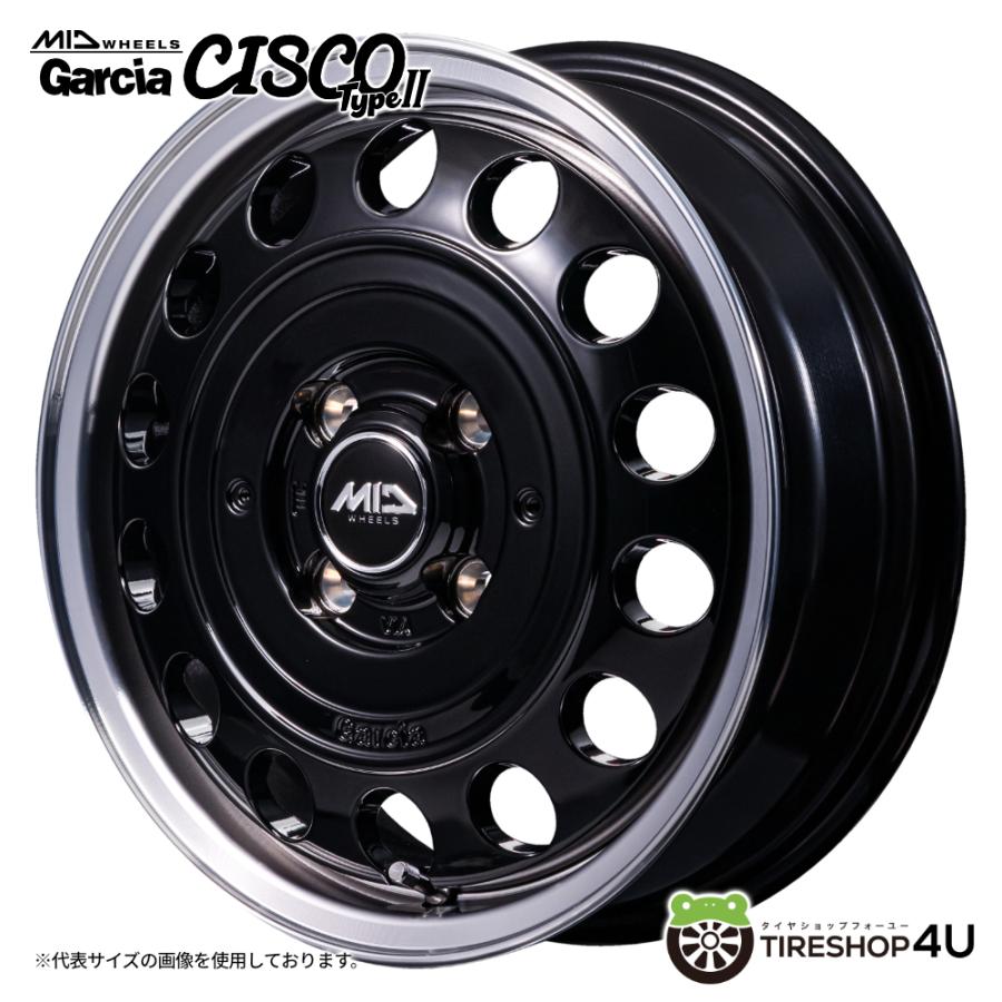 MID WHEELS Garcia CISCO TypeII 14x4.5J 4/100 +45 ブラック/リムポリッシュ