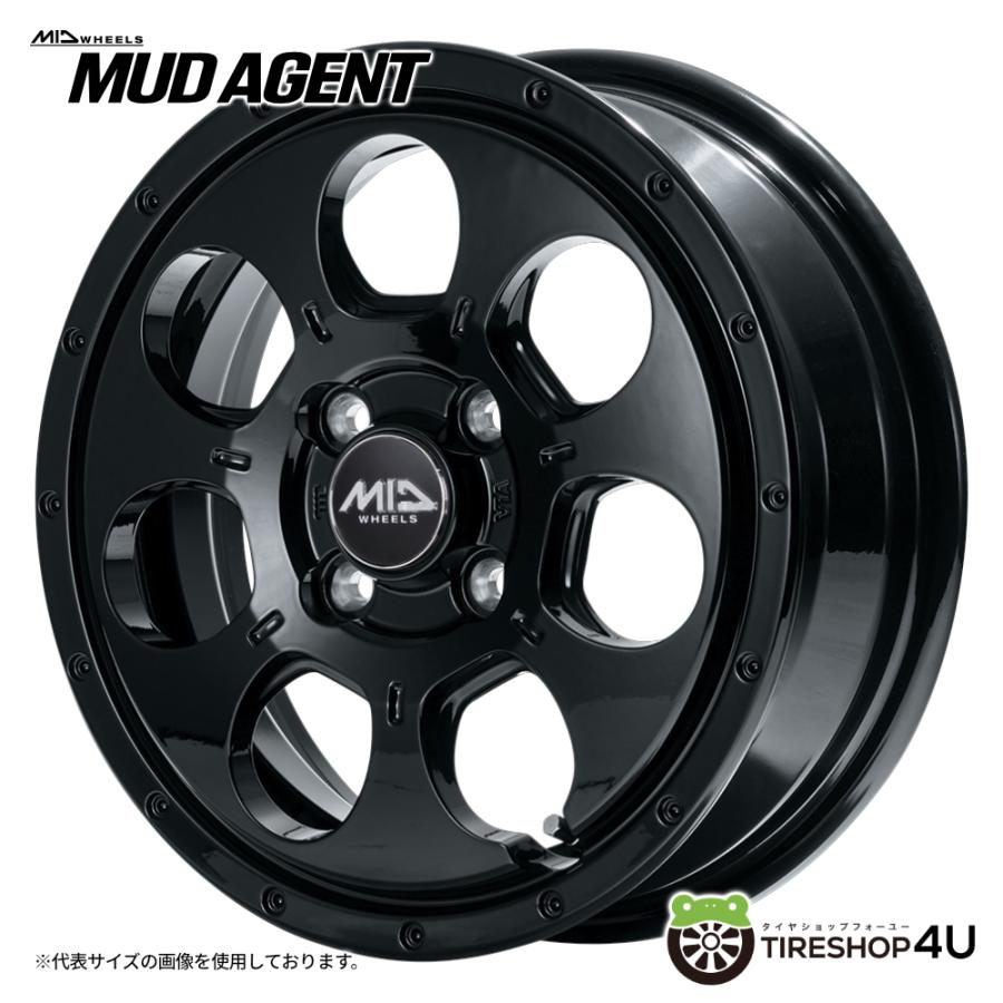 MID WHEELS MUD AGENT 12x4.00B 4/100 +40 セミグロスブラック
