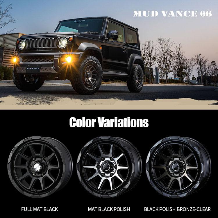 タイヤホイール4本セット MUD VANCE 06 12x4.00B 4/100 +40 MBP MUDSTAR RADIAL A/T 145/80R12 80/78N 軽トラック 軽バン ハイゼット｜2tireshop4u｜02