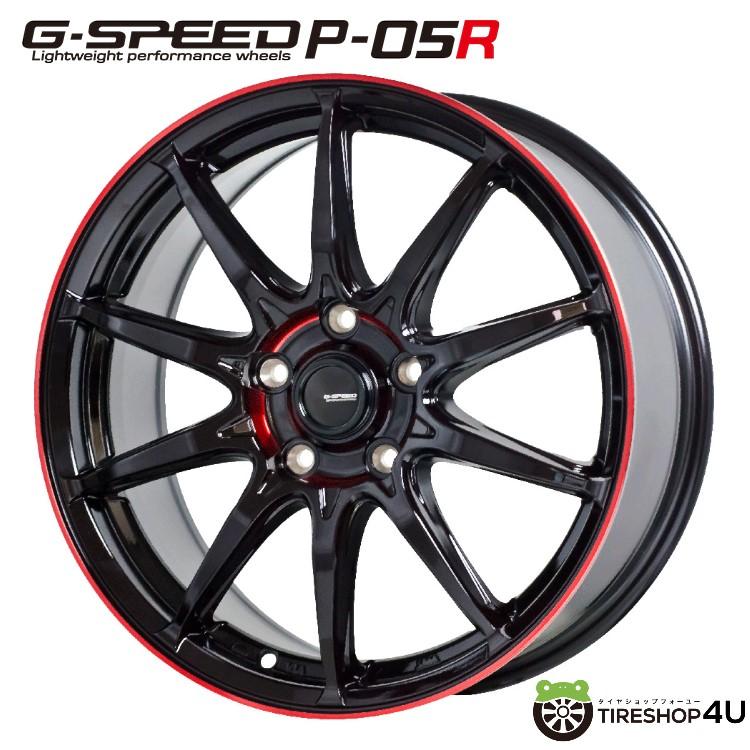 4本購入で送料無料 G-SPEED P-05R 18インチ 18x7.0J 5/100 +48 BK/RED 