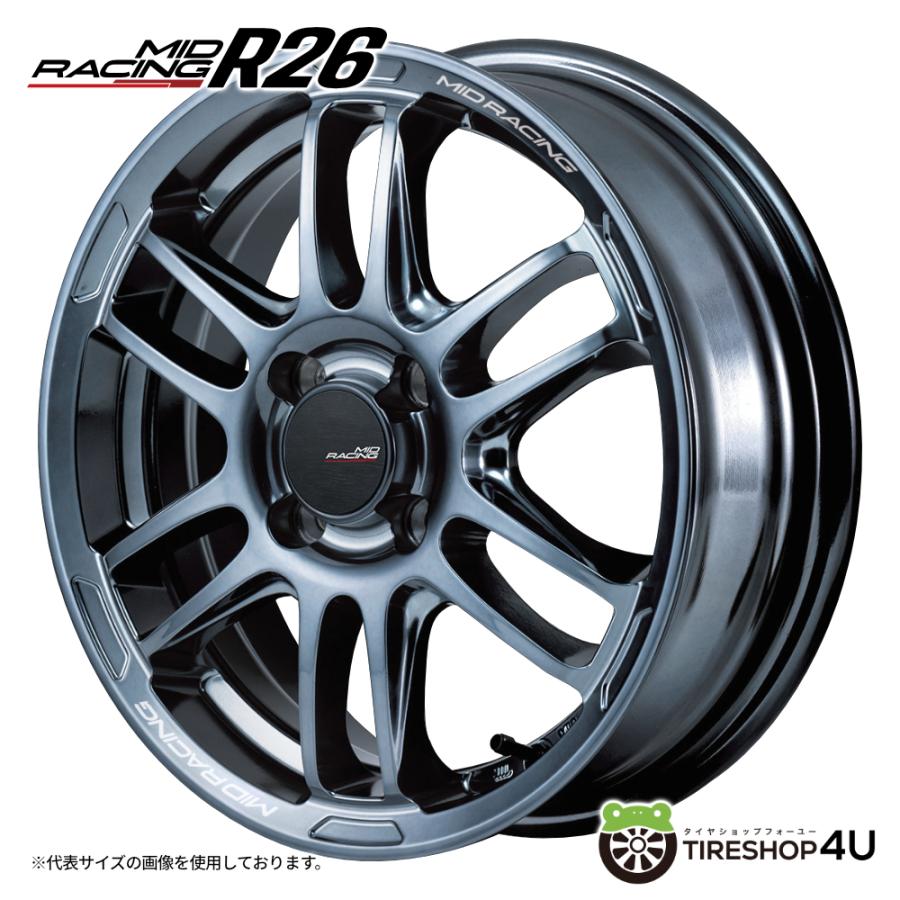 マルカサービス 4本購入で送料無料 MID Racing R26 16x6.0J 4/100 +43