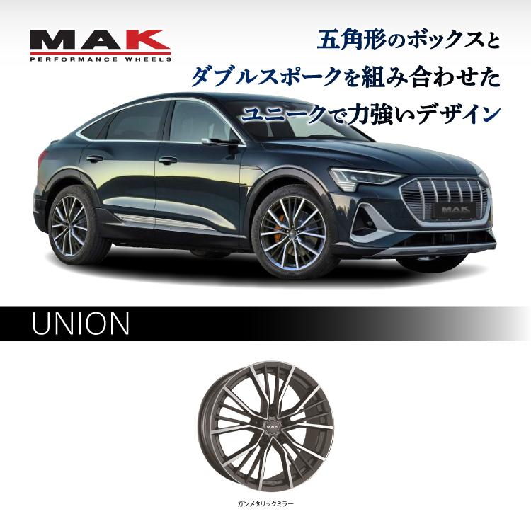4本購入で送料無料 MAK UNION 19x8.5J 5/112 +20 ガンメタリック 4本購入で送料無料 MAK UNION 19x8.5J 5/112 +20 ガンメタリック