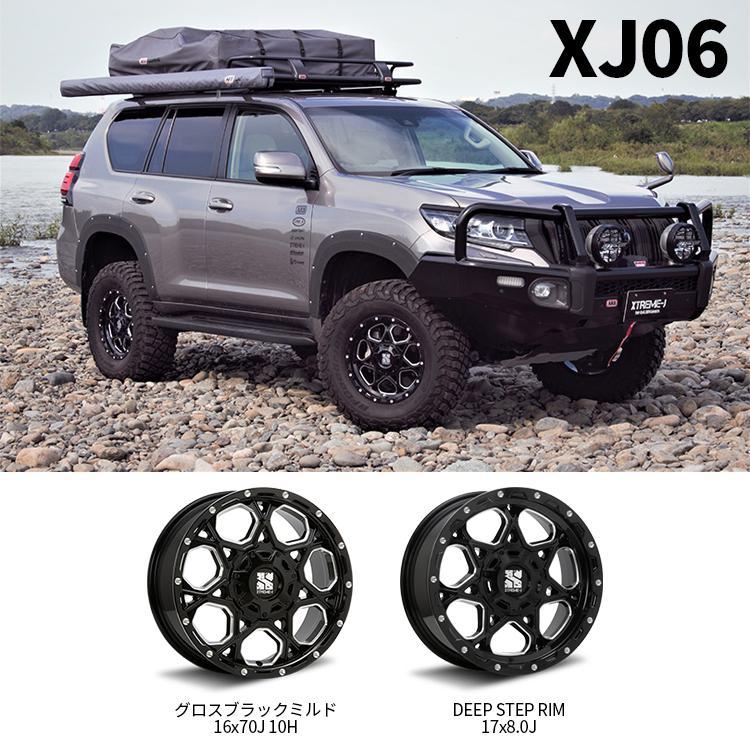 タイヤホイール4本セット XTREME-J XJ06 17x8.0J 6/139.7 +20 GBM MONSTA TERRAIN GRIPPER 265/65R17 116T ホワイトレター ハイラックス プラド｜2tireshop4u｜02