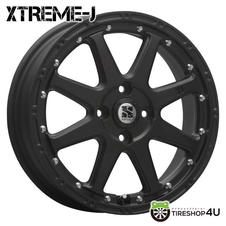 タイヤホイール4本セット XTREME-J 12x4.00B 4/100 +42 FBK MUDSTAR RADIAL A/T 145/80R12 80/78N マッドスター ホワイトレター 軽トラック 軽バン｜2tireshop4u｜04