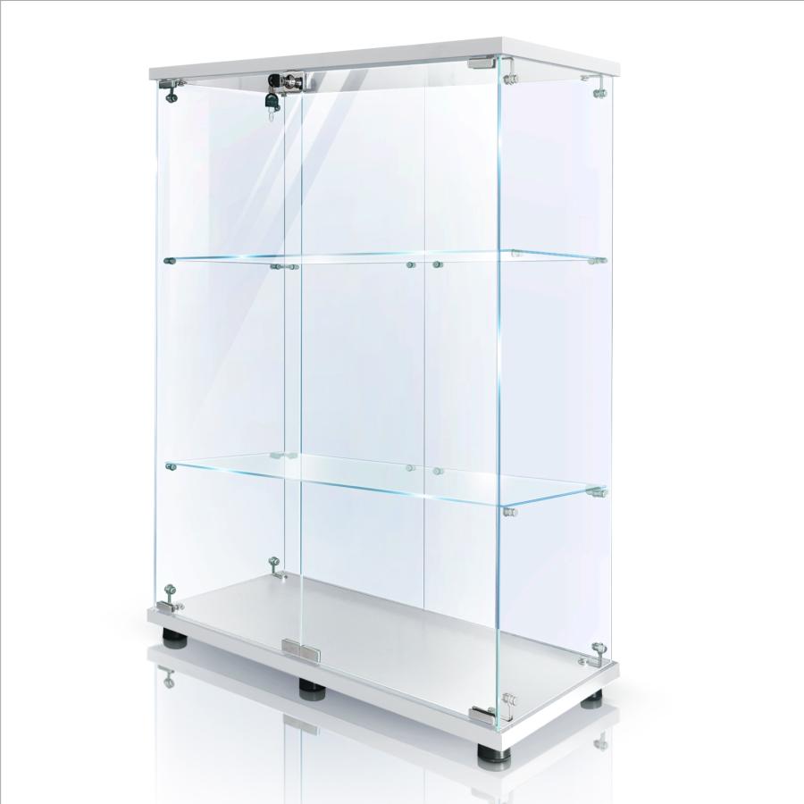 生活グッズラボ ショーケース ガラスケース 3段両扉タイプ(鍵付き) 幅