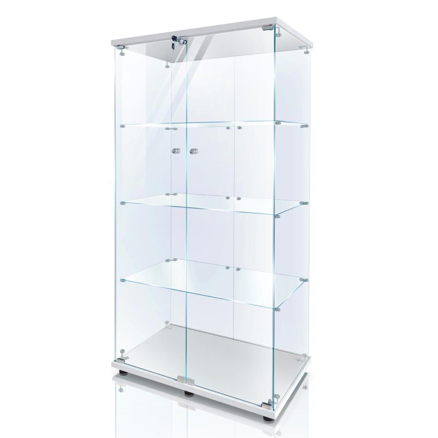 生活グッズラボ ショーケース ガラスケース 4段両扉タイプ(鍵付き) 幅