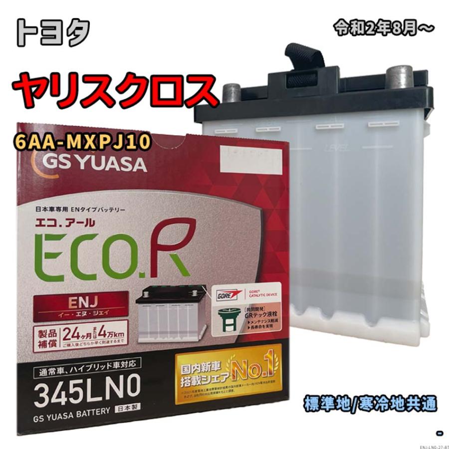 新品未使用ENタイプ自動車バッテリー　ENJ-345 ヤリスクロス　GSユアサ ECO.R バッテリー GSユアサ ENJ-345LN0 トヨタ ヤリスクロス 6AA