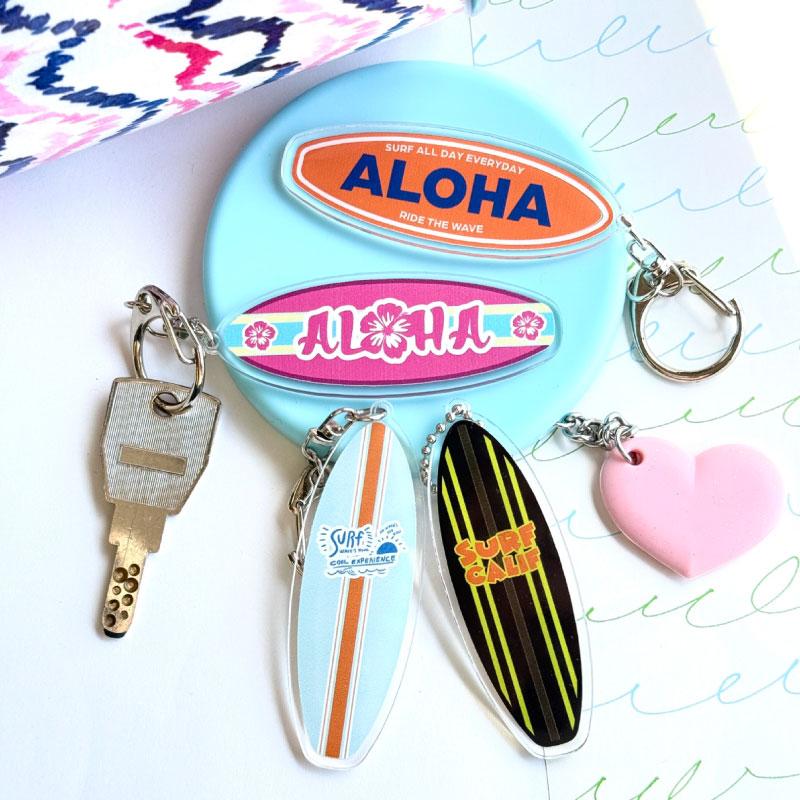 サーフボード アクリルキーホルダー サーフ SURF ハワイ アロハ