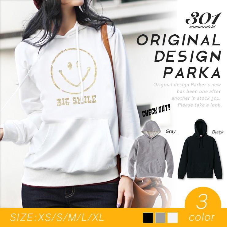 パーカー レディース 長袖 ブランド ゆったり 大きめ トップス フード付き プルオーバー ペア おそろい ニコちゃん スマイル Big Smile かわいい Dp8008 W 301 通販 Yahoo ショッピング