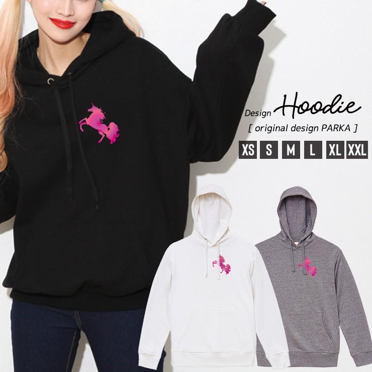 パーカー レディース 長袖 トップス パーカー プルオーバー フード付き ユニコーン ピンク ワンポイント Dp9629 W 301 通販 Yahoo ショッピング