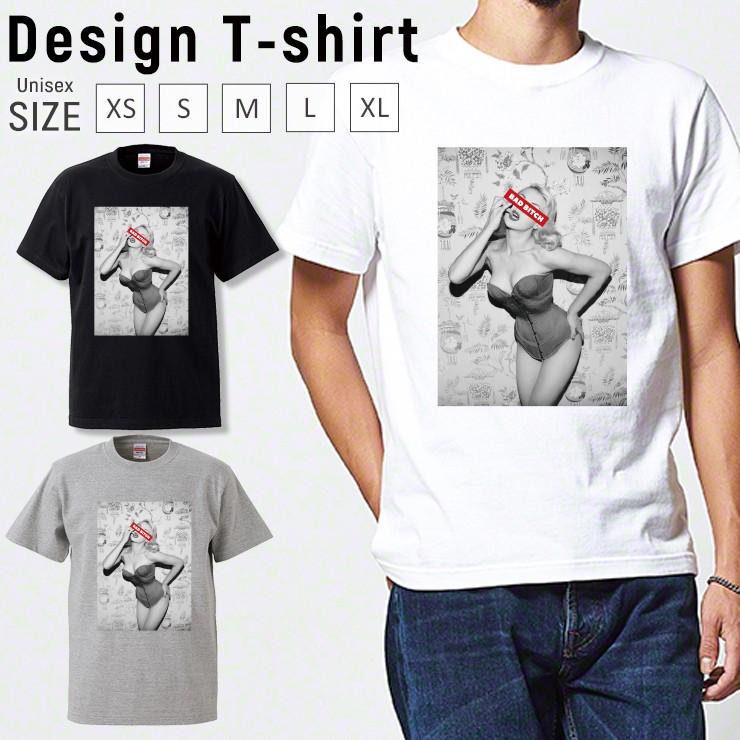 Tシャツ メンズ 半袖 ブランド ユニセックス セクシー Sexy Bad Bitch ビッチガール フォトプリント かわいい おしゃれ クルーネック プリントtシャツ Dt8003 301 通販 Yahoo ショッピング