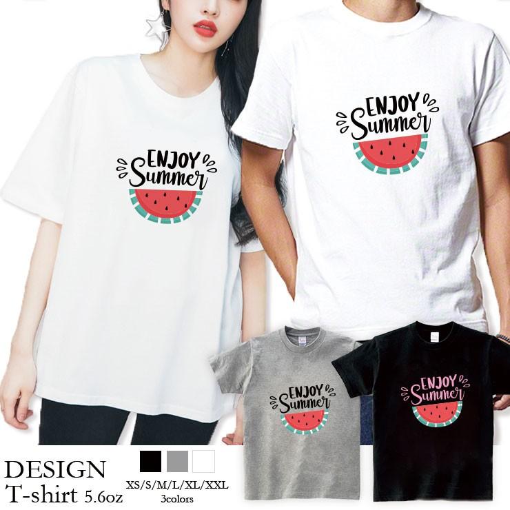Tシャツ メンズ 半袖 ブランド ユニセックス クルーネック プリントtシャツ おしゃれ お揃い カップル スイカ ロゴ Enjoy Summer 夏 Dt8164 301 通販 Yahoo ショッピング