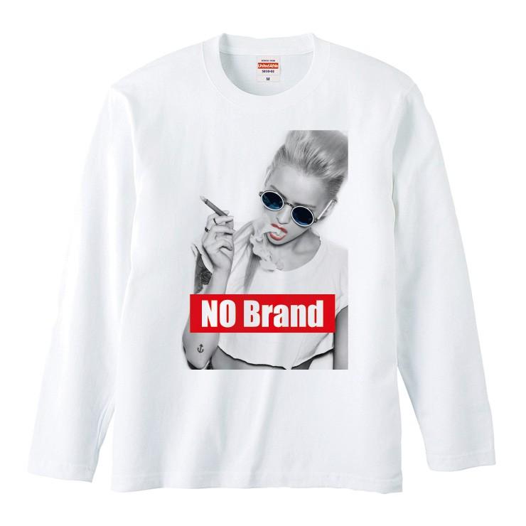 Tシャツ メンズ ロンT 長袖 ブランド Uネック NO BRAND smoker タバコ