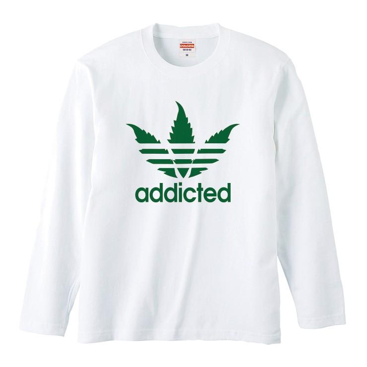 Tシャツ メンズ ロンT 長袖 ブランド Uネック addicted