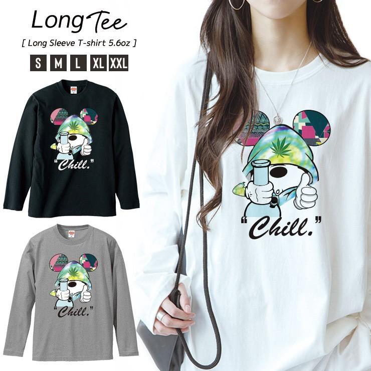Tシャツ レディース ロンT 長袖 カットソー Smoking Mouse Tシャツ レディース ロンT 長袖 カットソー Smoking Mouse