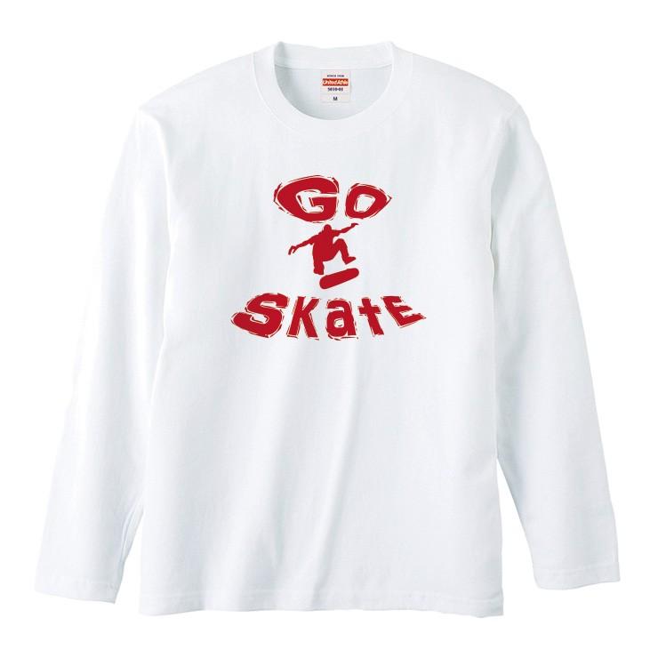 Tシャツ メンズ ロンT 長袖 ブランド Uネック GO SKATE Skateboard SK8 スケボー ニューヨーク ブルックリン ストリート｜301-shop｜02