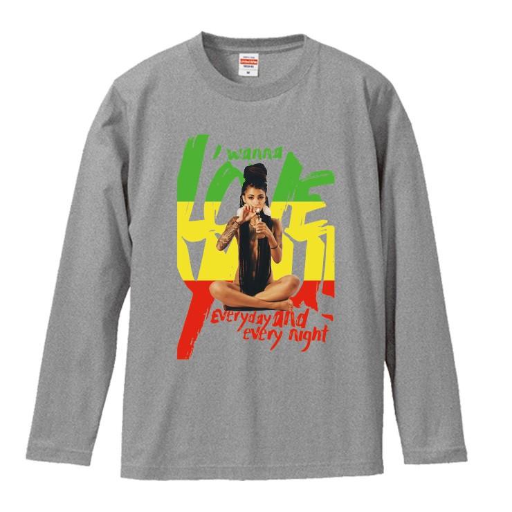 Tシャツ メンズ ロンT 長袖 ブランド Uネック Reggae レゲエ